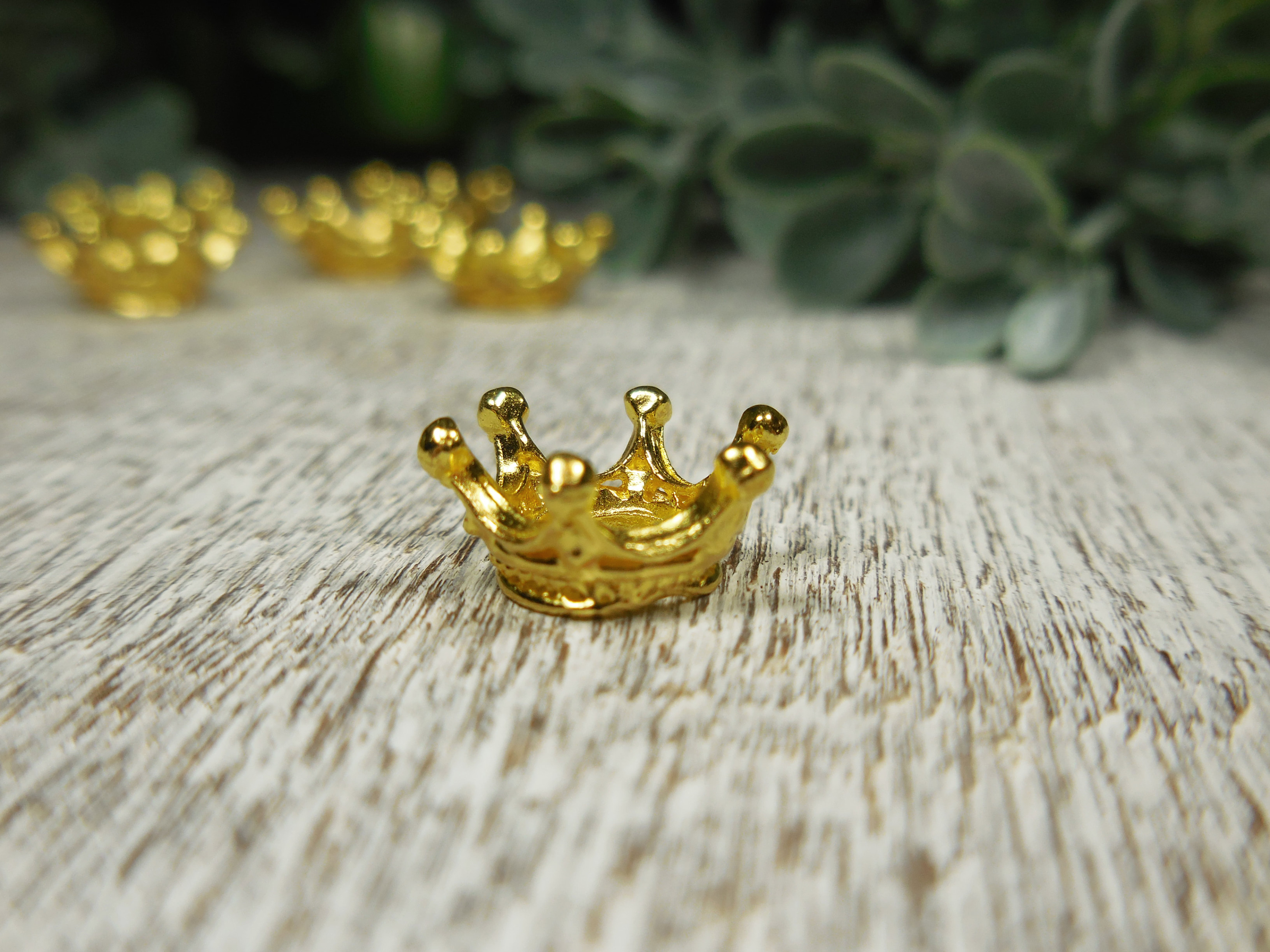 Miniature Doll Crown Metal Gem Slot Style Bead Caps 13x6mm (Select a C